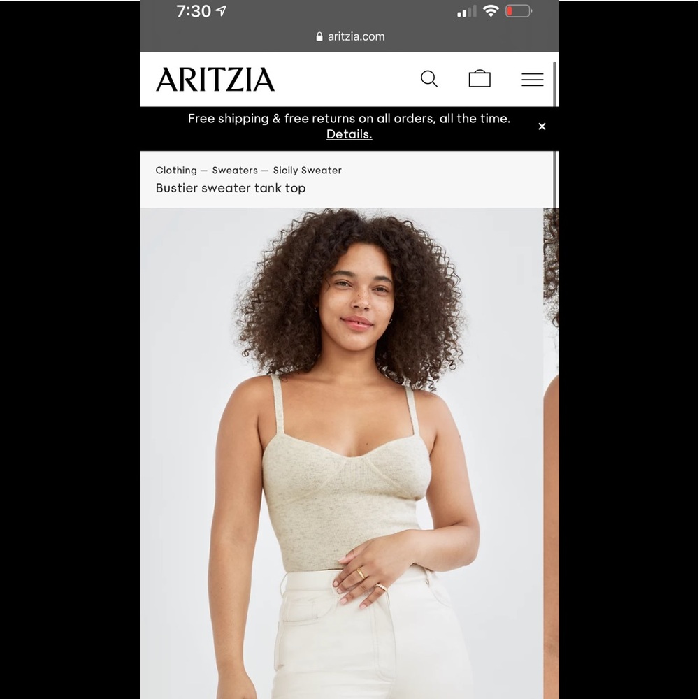 ARITZIA sweater tank , never worn